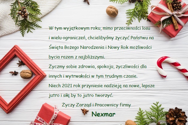 Dziękujemy za  za cały rok 2020 oraz zaufanie, jakim obdarzyliście nas korzystając z usług www.Nexmar.pl!