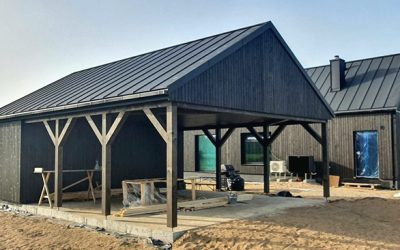 Realizacja w Suchowoli – Garaż Wolnostojący z dachem z blachy PD 510 Panel Dachowy Nano